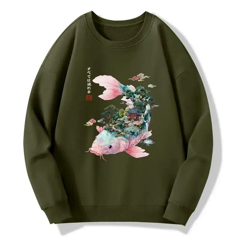 Kyoto-Lion Journey Of The Flowing Koi Classic Sweatshirt