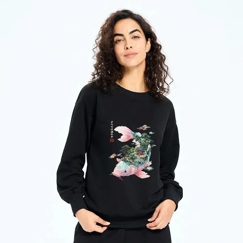 kyoto lion flowing koi sweatshirt unisex