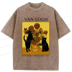Japanese ukiyo-e cat t-shirt for summer