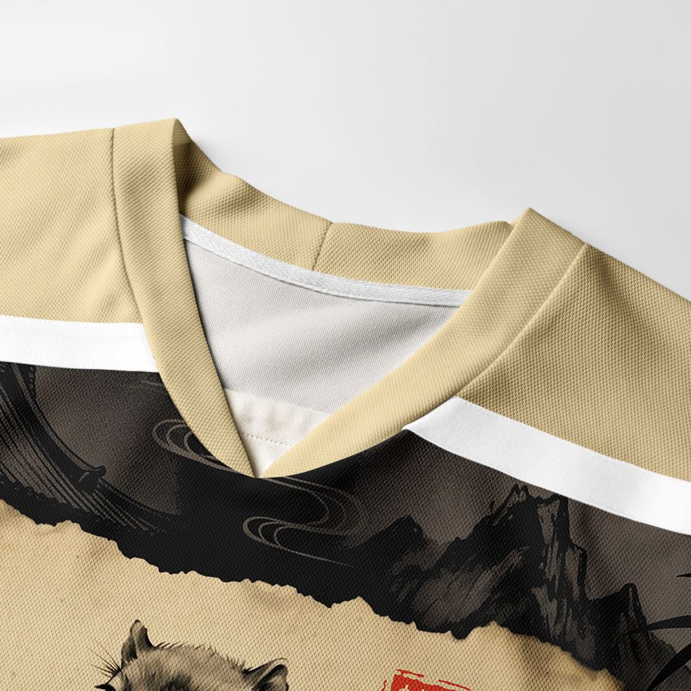 Kyoto-Lion Calm Blade Capybara Samurai Long-Sleeve Hockey Jersey