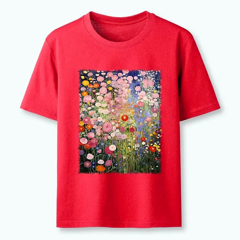 Japanese Floral Meadow T-Shirt for Summer