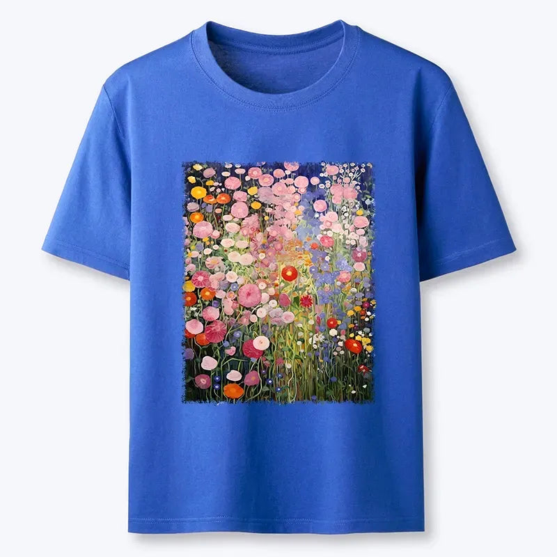 Japanese Floral Meadow T-Shirt for Summer