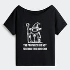 Kyoto-Lion Funny Meme Wizard Frog Weird Prophecy Off Shoulder T-Shirt