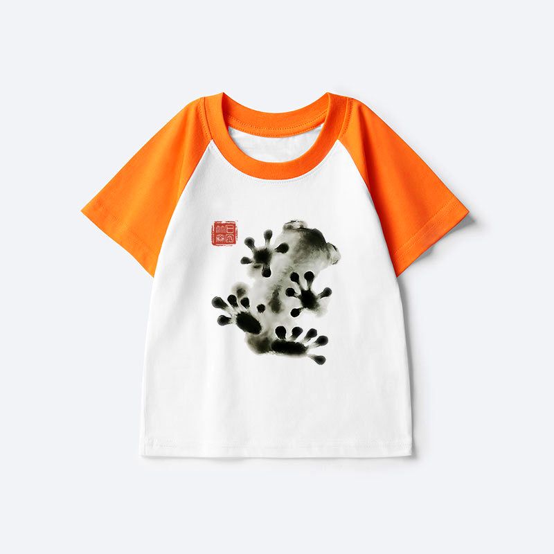 Cute Frog Raglan for Kids Daily Wear