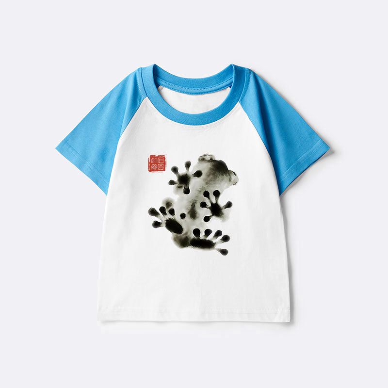 Cute Frog Raglan for Kids Daily Wear