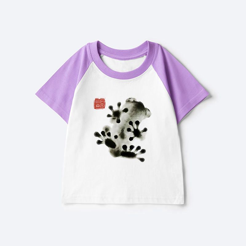 Cute Frog Raglan for Kids Daily Wear
