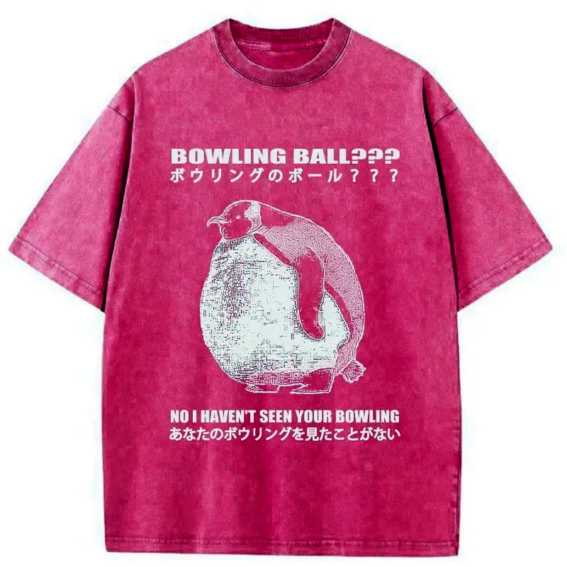 Kyoto-Lion Where's My Bowling Ball Washed T-Shirt