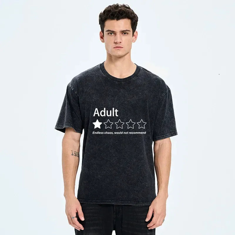 Kyoto-Lion Endless Chaos Adult Life Meme Washed T-Shirt