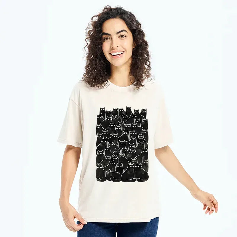 best seller black cat ukiyo-e short sleeve tee