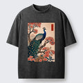 vintage peacock ukiyoe t-shirt for daily wear
