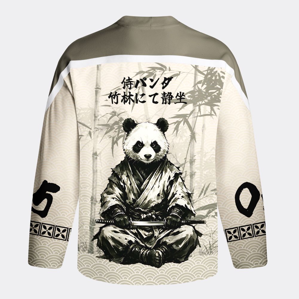 Kyoto-Lion Samurai Panda Warrior Long-Sleeve Hockey Jersey