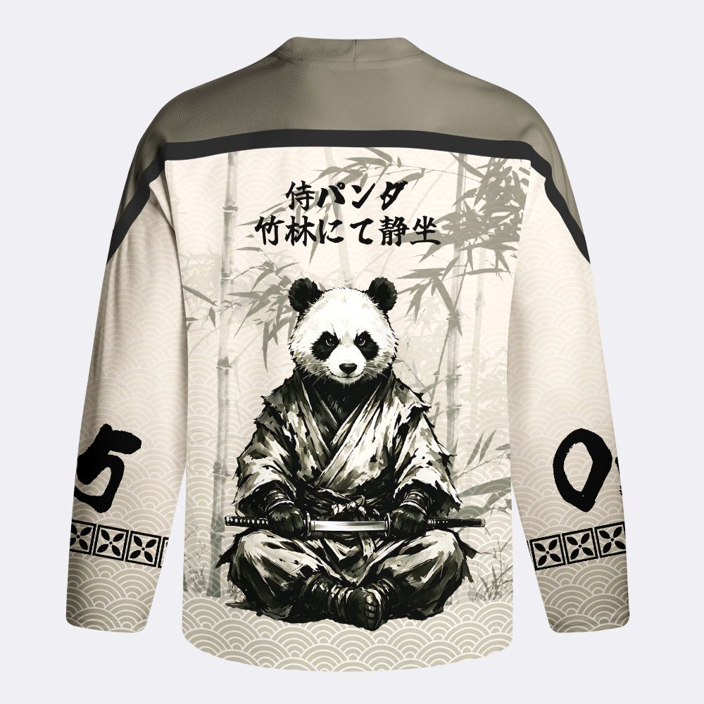 Kyoto-Lion Samurai Panda Warrior Long-Sleeve Hockey Jersey