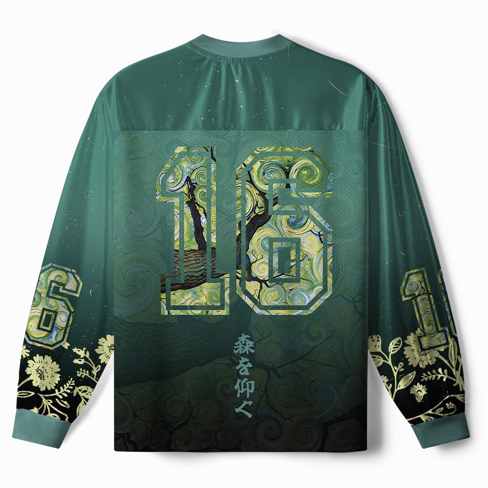 Kyoto-Lion Swirling Canopy Paneled Long Sleeve Jersey