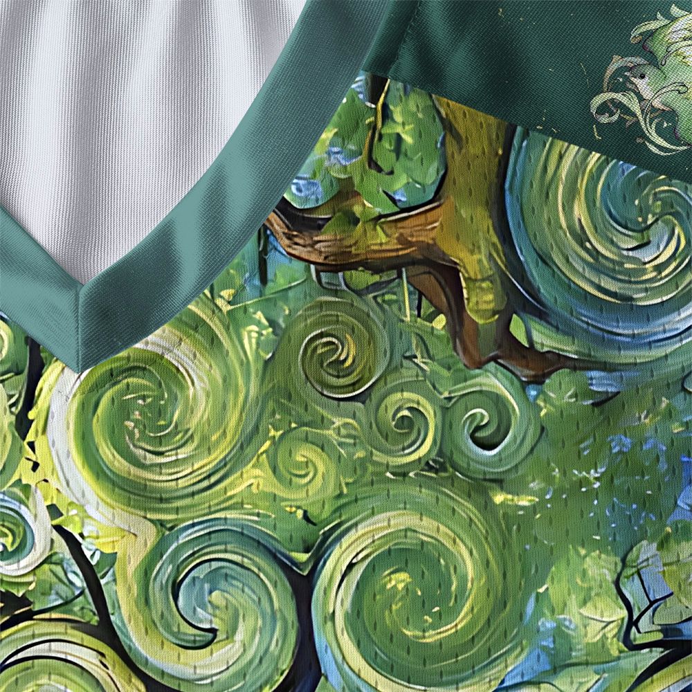 Kyoto-Lion Swirling Canopy Paneled Long Sleeve Jersey