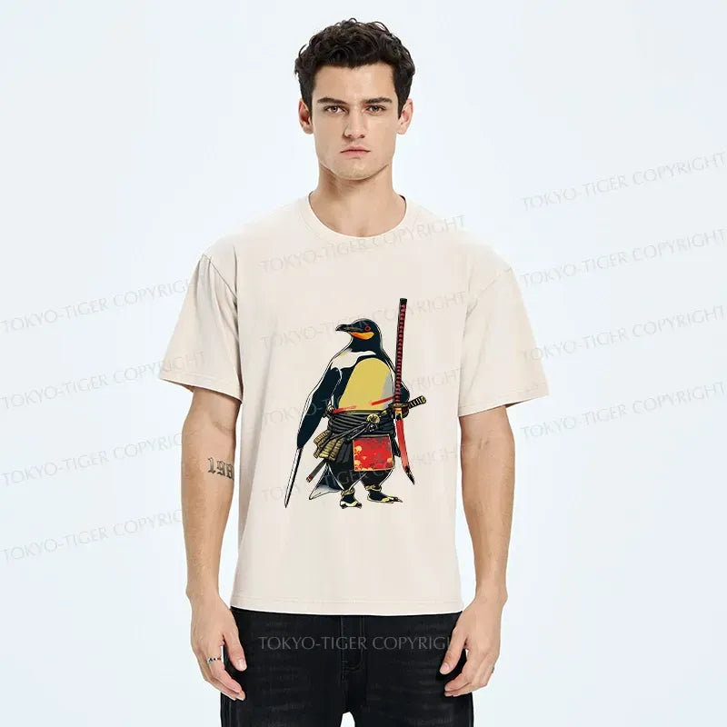 Kyoto-Lion Samurai Penguin Washed T-Shirt