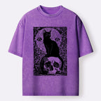 Comfortable Cotton Cat Skull T-Shirt