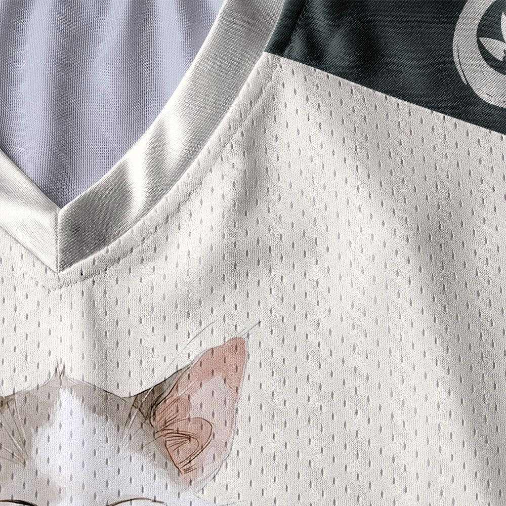 Kyoto-Lion Zen Meditating Cat Paneled Long Sleeve Jersey