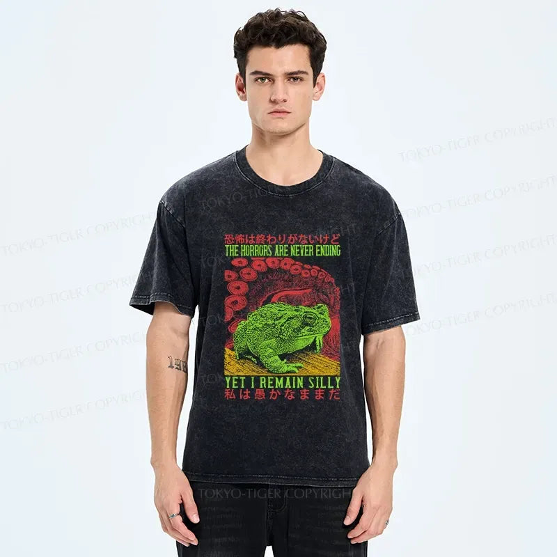 Kyoto Lion Japanese Horror Washed T-Shirt