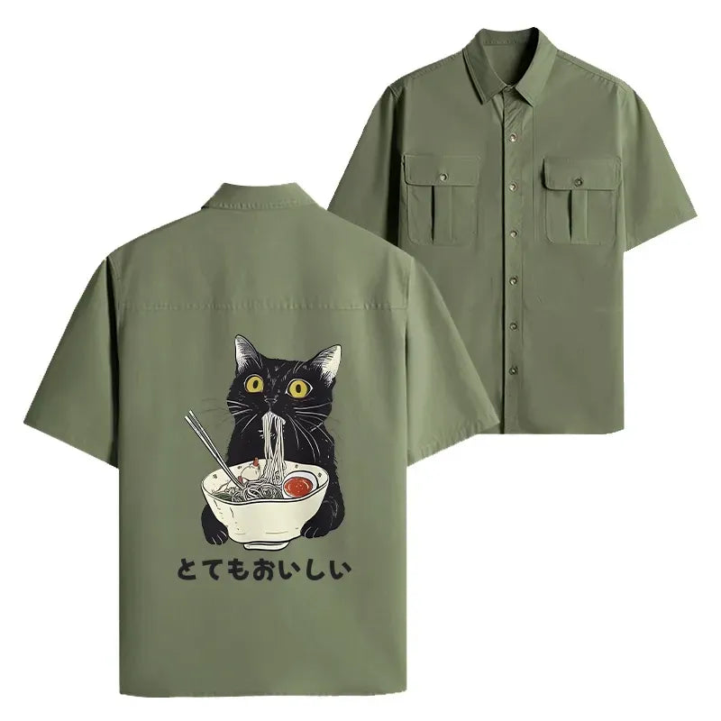 japanese ramen cat shirt gift idea