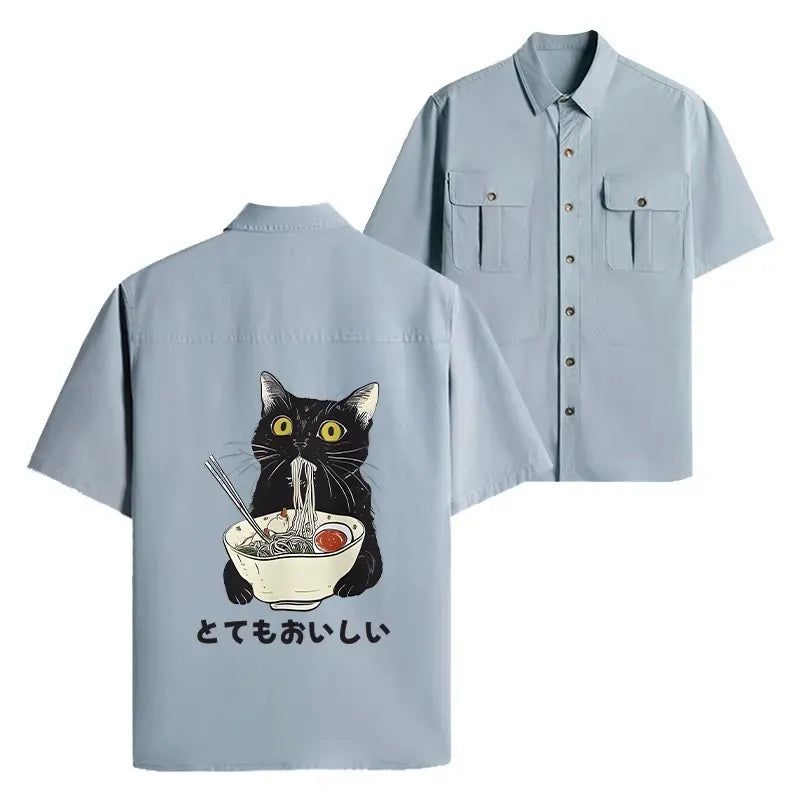 japanese ramen cat shirt gift idea