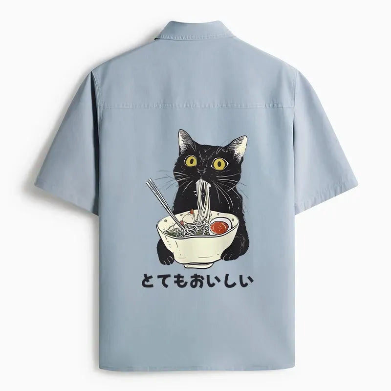 japanese ramen cat shirt gift idea