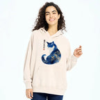 Retro Zen Cat Hoodie for Daily Wear