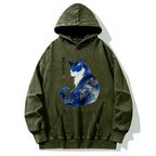 Retro Zen Cat Hoodie for Daily Wear