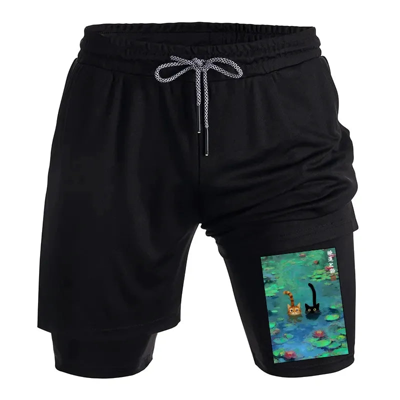 Japanese Vintage Style Cat Shorts