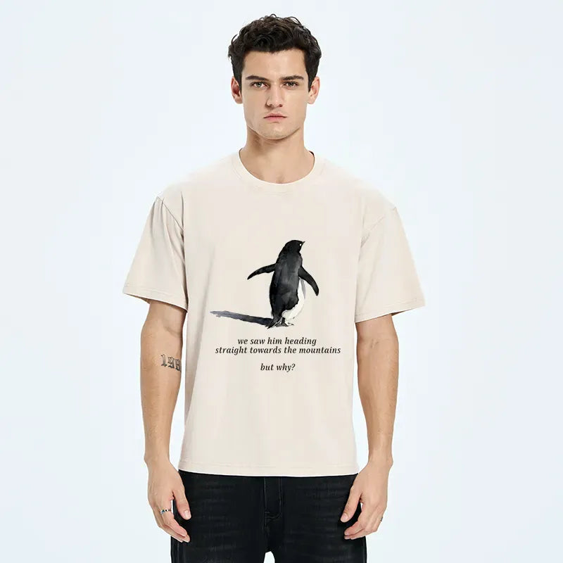 Kyoto-Lion Lonely Penguin Washed T-Shirt