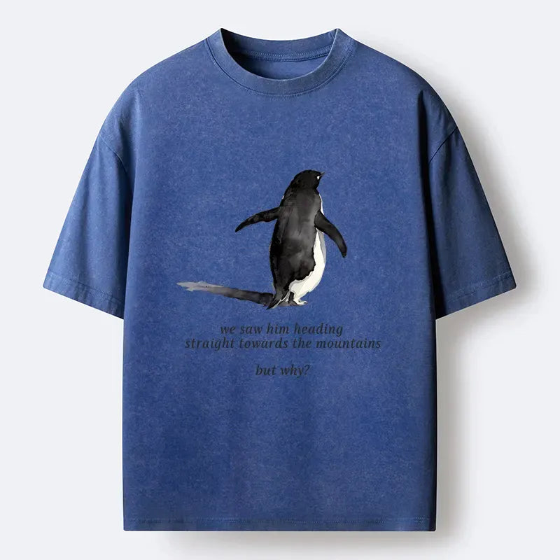 Kyoto-Lion Lonely Penguin Washed T-Shirt