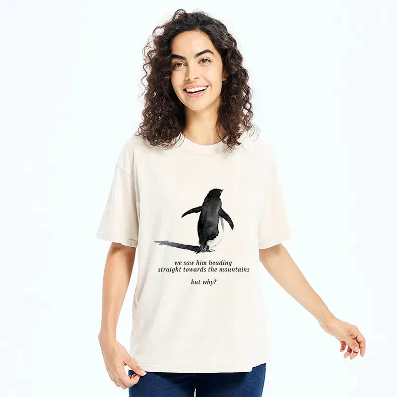Kyoto-Lion Lonely Penguin Washed T-Shirt