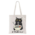 Kyoto-Lion Cats Eat Ramen Noodles Tote Bag