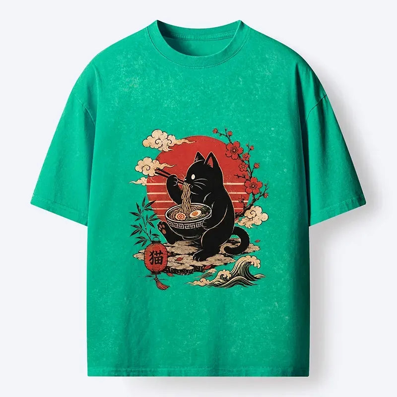 Kyoto lion cherry blossom art comfortable t-shirt