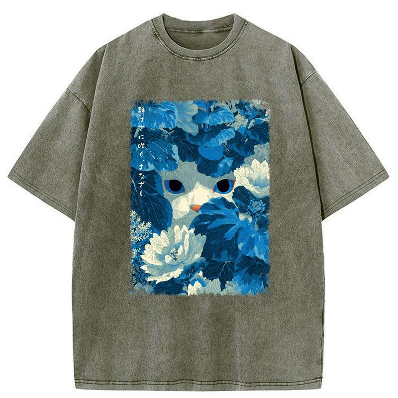 Japanese Style Washed T-Shirt for Casual