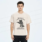 Japanese Raccoon Washed T-Shirt for Men
