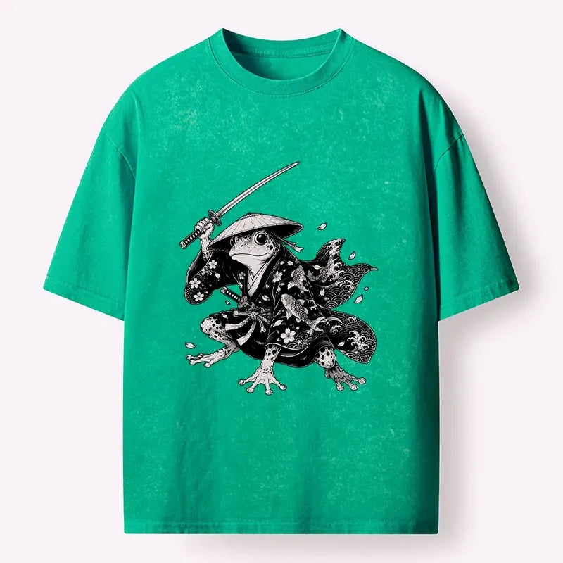 Washed Cotton Frog Tee with Sword