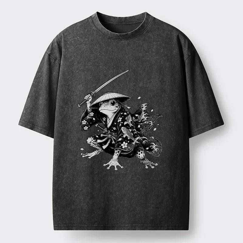 Japanese Samurai Frog T-Shirt for Spring
