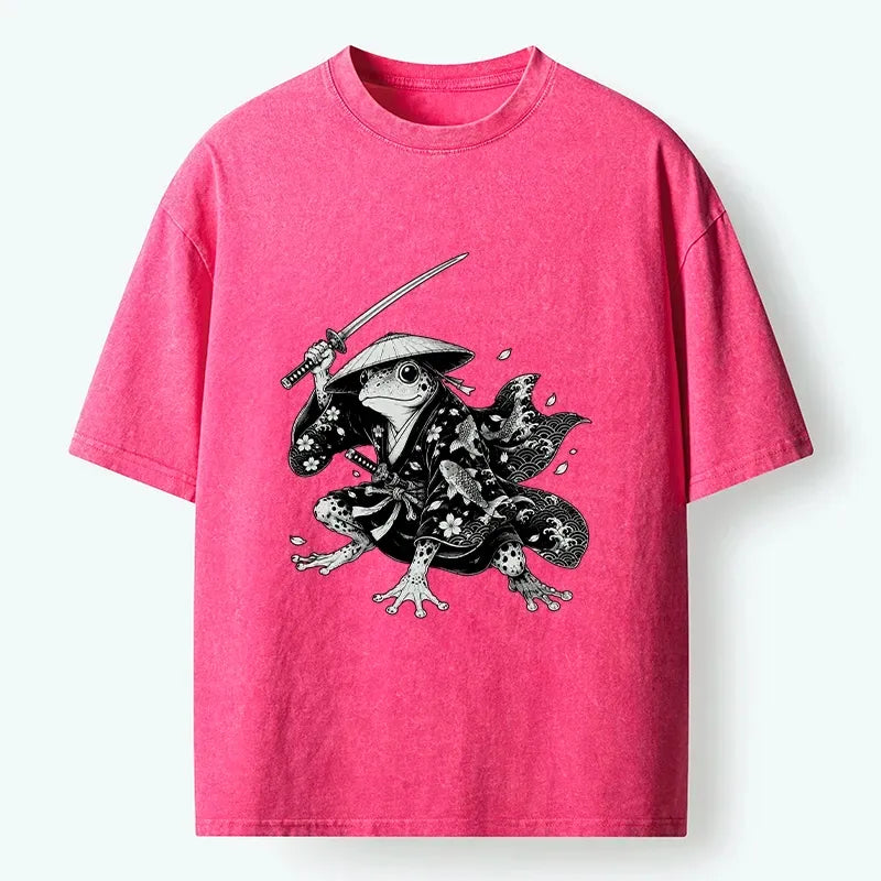 Washed Cotton Frog Tee with Sword