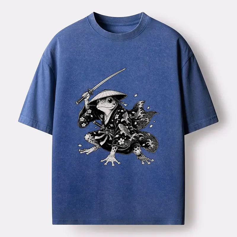 Japanese Samurai Frog T-Shirt for Spring