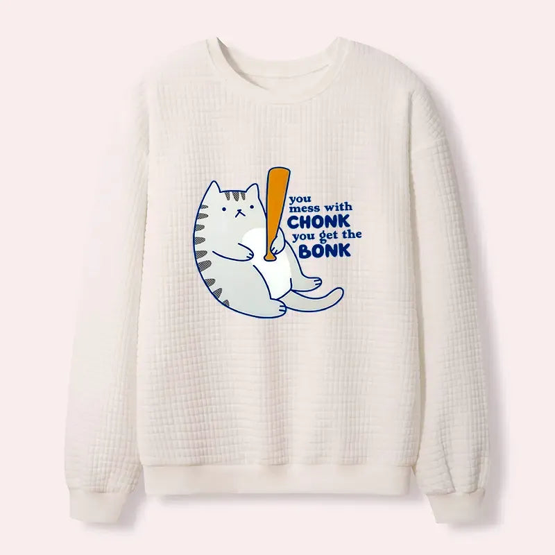 Kyoto-Lion Get Beaten By The Cat Waffle Sweatshirt