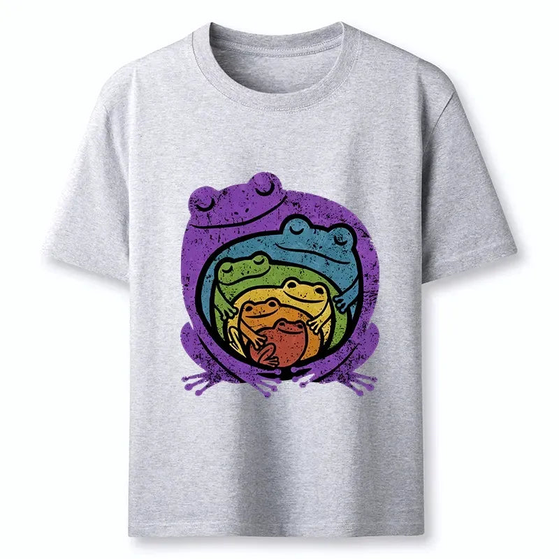 Kyoto-Lion Rainbow Frogs Hugging Classic T-Shirt
