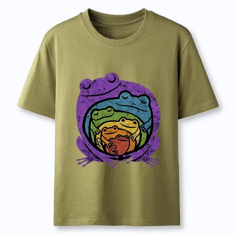 Kyoto-Lion Rainbow Frogs Hugging Classic T-Shirt
