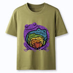 Kyoto-Lion Rainbow Frogs Hugging Classic T-Shirt