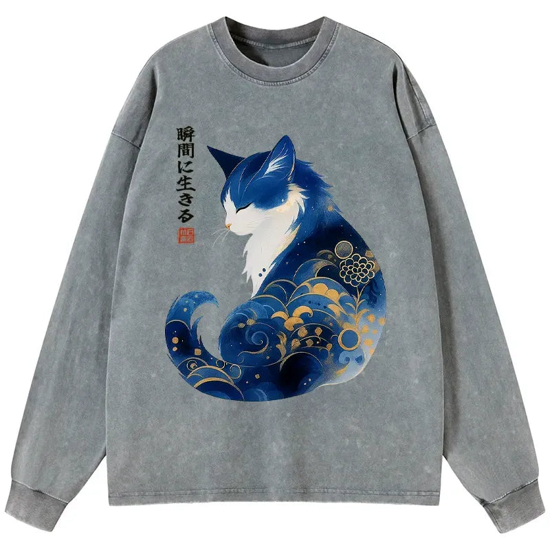 Japanese Zen Cat T-Shirt for Everyday