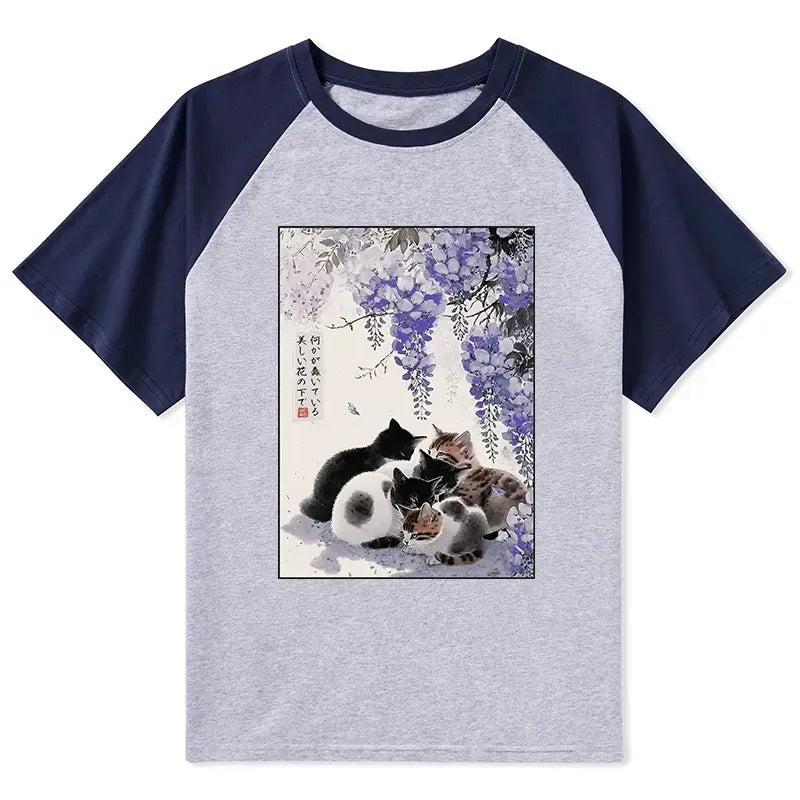 Kyoto Lion Cats Wisteria T-shirt Gift Idea
