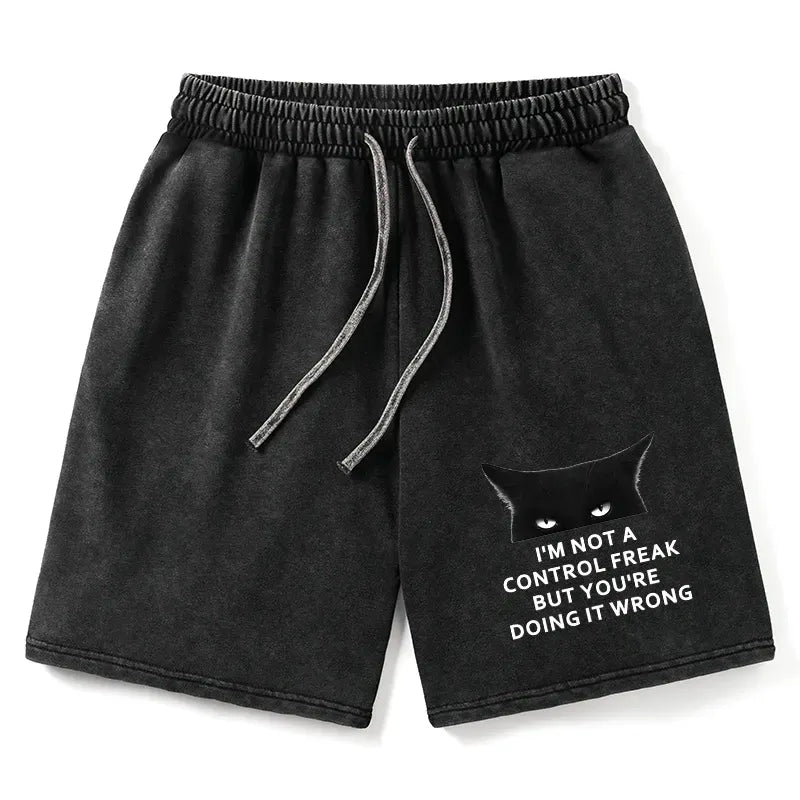 Funny Washed Shorts for Daily Wear