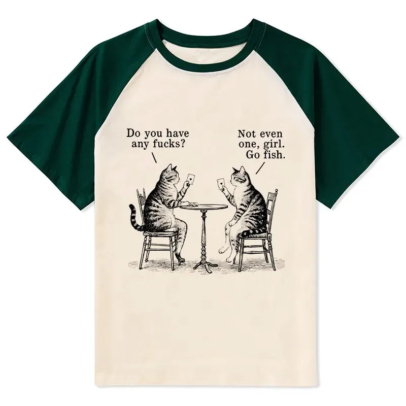 Trendy Japanese Ukiyo-e Cat Raglan Top