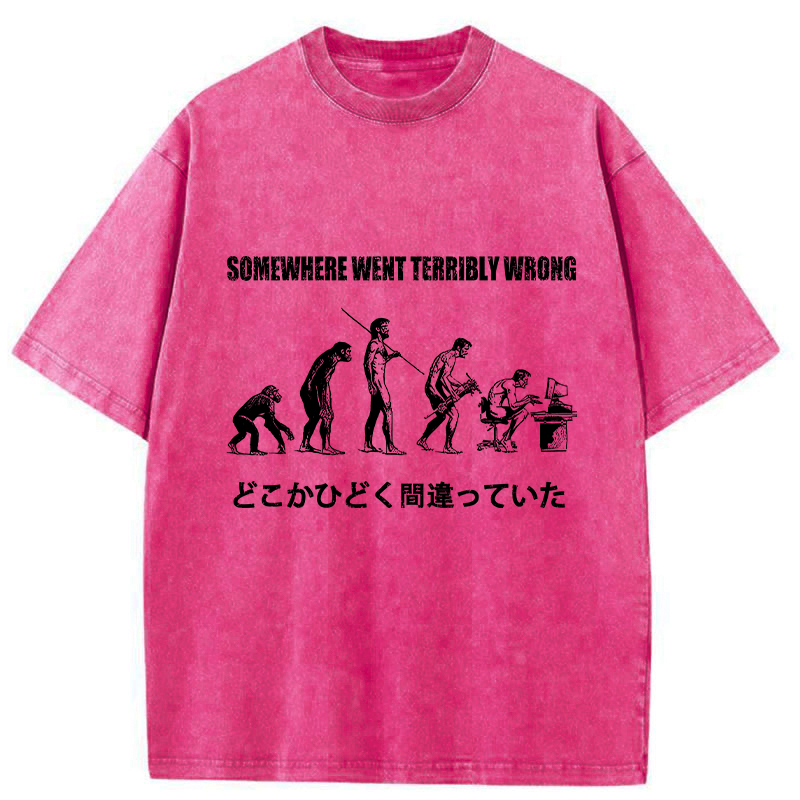 Kyoto-Lion Evolve Into An Office Worker Washed T-Shirt