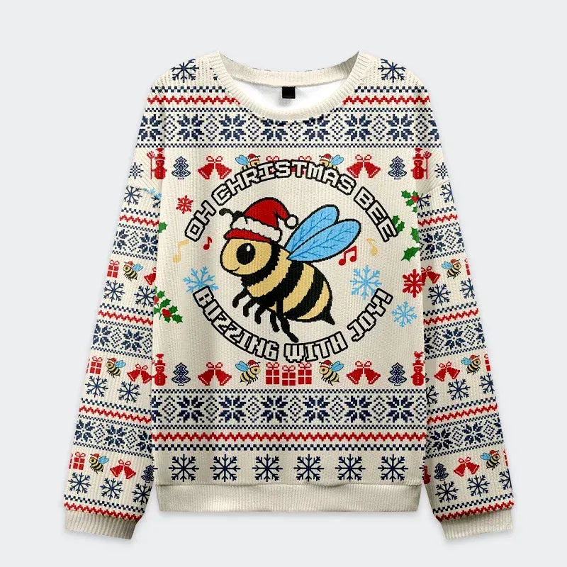 Kyoto-Lion Christmas Bee Christmas Ugly Sweatshirt