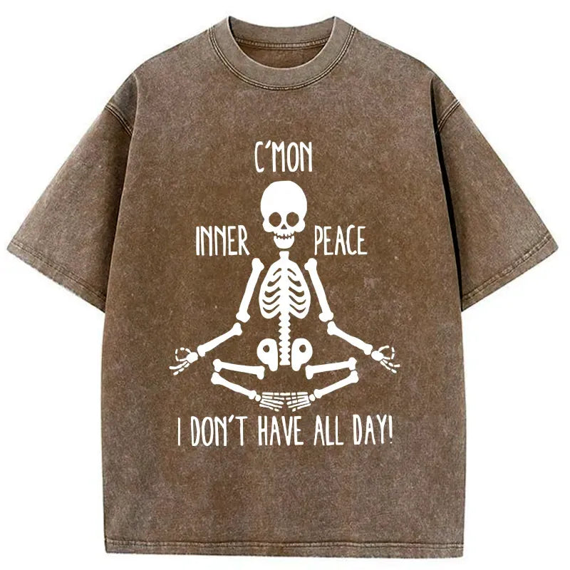 japanese unisex skeleton yoga tee
